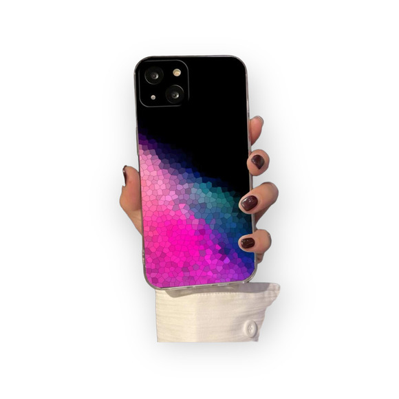 𝅺color Block Geometric Phone Case iPhone 14 Pro - Picture 1 of 2